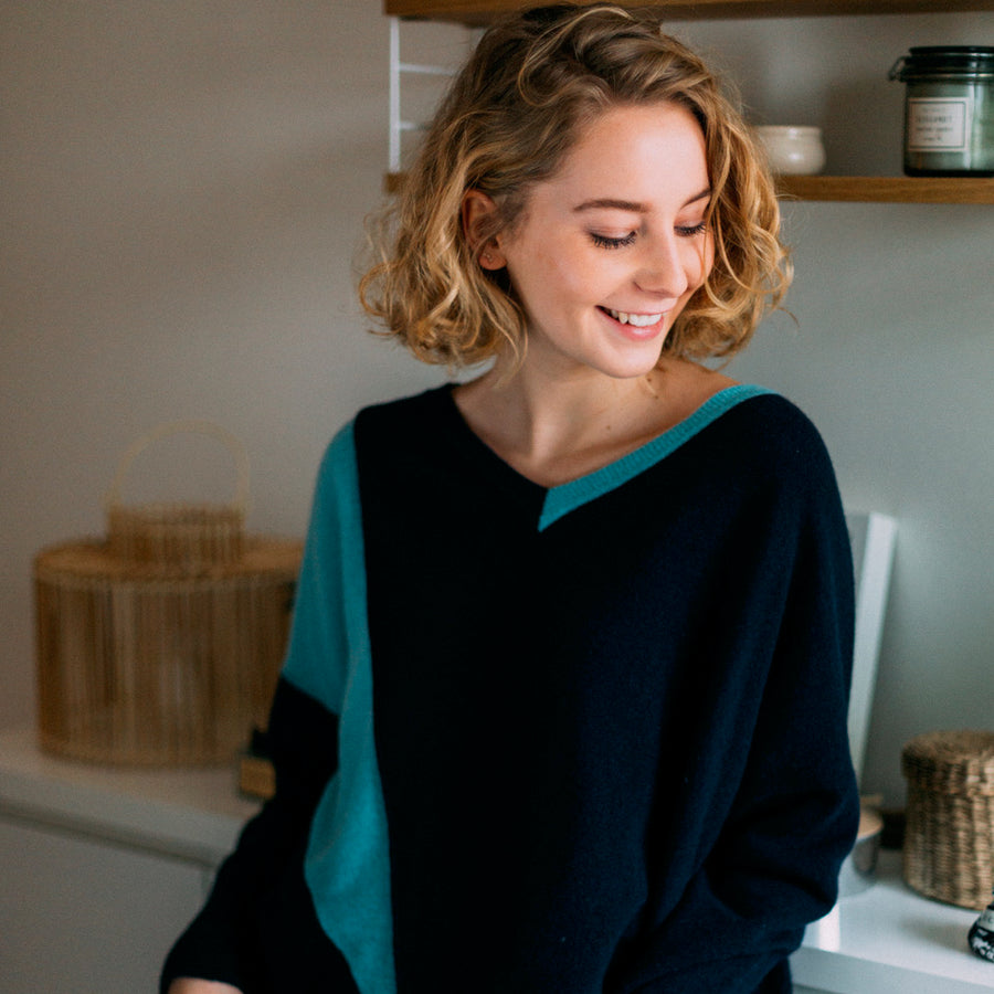 PULLOVER „CHIARA" BLUE - Tunibelle